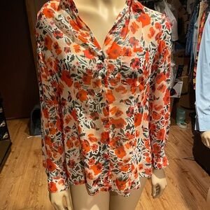 Vibrant Floral Button-Up Blouse